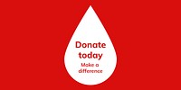 Donate today charity template vector blood donation campaign ad banner in minimal style