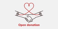 Open donation charity template vector blood donation campaign ad banner in minimal style