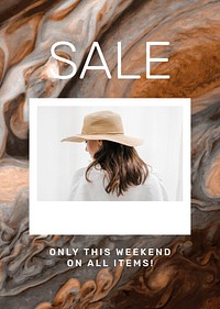 Fashion sale shopping template vector promotional aesthetic ad poster