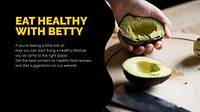 Healthy diet template vector marketing vegan lifestyle presentation