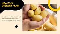 Healthy diet template vector marketing vegan lifestyle presentation