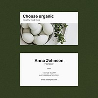 Food business card template vector in front and rear view