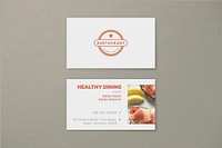 Restaurant business card template vector in front and rear view