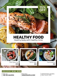 Healthy restaurant promotion template vector