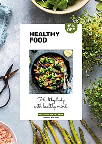 Healthy food poster template vector