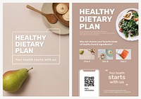 Dietary plan poster template vector set