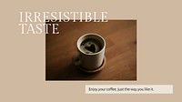 Barista presentation template vector minimal style irresistible taste