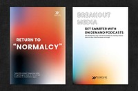 Gradient tech marketing template vector poster dual set