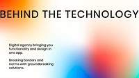 Behind the tech template psd tech company poster in modern gradient colors