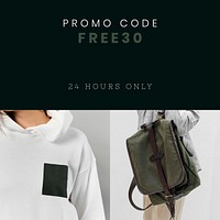 Promotional fashion post template vector cool unisex clothing