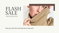 Fashion flash sale template psd for blog banner