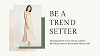 Women’s earth tone fashion template vector for blog banner