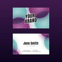 Business card template vector halftone style set