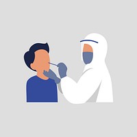 Swab test COVID 19 vector, diagnostic testing flat illustration