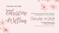 Floral wedding presentation template, pink Spring aesthetic psd