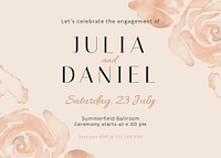 Wedding celebration invitation card template, watercolor aesthetic landscape design vector