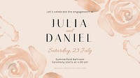 Wedding celebration invitation presentation template, watercolor aesthetic vector