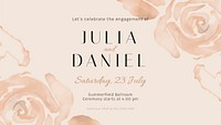 Wedding celebration invitation presentation template, watercolor aesthetic psd