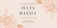 Wedding invitation Twitter post template, watercolor aesthetic vector