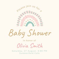 Baby shower Instagram post template, cute pastel design vector