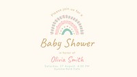 Baby shower presentation template, cute pastel design vector