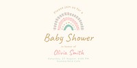 Baby shower Twitter ad template, cute pastel design vector