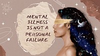 Mental illness presentation template, surreal paper collage vector