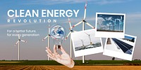 Clean energy Twitter ad template, editable design vector