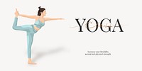 Yoga class Twitter post template, editable design vector