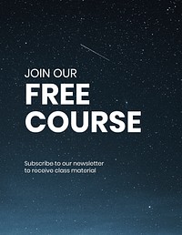 Free course flyer template, editable text vector