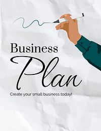 Business plan  flyer template, editable text psd