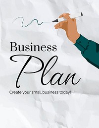 Business plan  flyer template, editable text vector