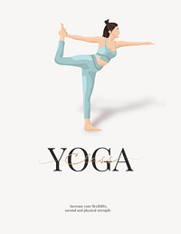 Yoga class flyer template, editable text psd