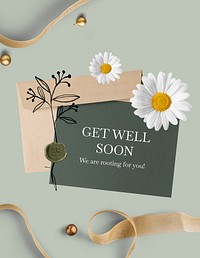 Get well flyer template, editable text psd