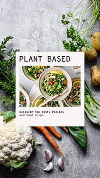 Plant based Instagram story template vector