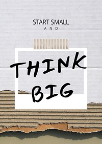 Think big, editable poster template vector