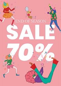 Funky sale, editable poster template vector