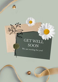 Get well, editable poster template psd