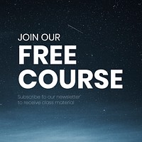 Free course Instagram post template, editable text vector