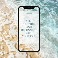 Digital detox Instagram post template, editable text vector