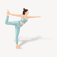 Woman in yoga pose collage element vector