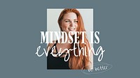 Mindset is everything banner template, wellness remix vector