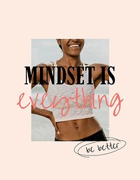 Mindset is everything flyer template, wellness remix vector