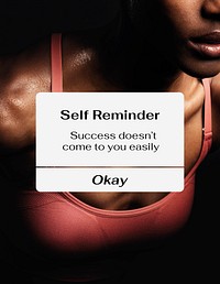 Self reminder flyer template, sports quote vector