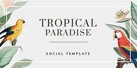 Tropical social banner template vector