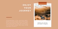 Autumnal travel blogger social template vector