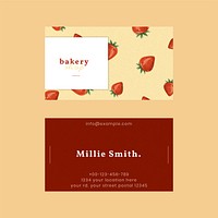 Business card template vector for bakery shop set