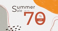 Summer sale up to 70% off social media shop advertisement template vector