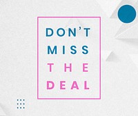 Don't miss the deal social media sale advertisement template vector