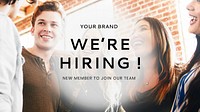 We're hiring new members to join our team social advertisement template vector